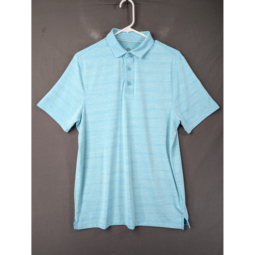 Champion C9 Mens Blue Space Dye Short Sleeve Performance Polo Shirt Size M